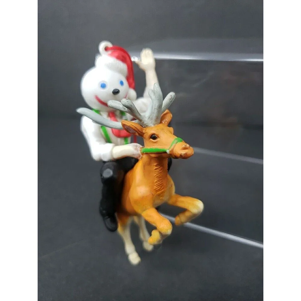 JACK In The Box Santa Ornament Riding Reindeer Antlers Vintage Christmas Ad
